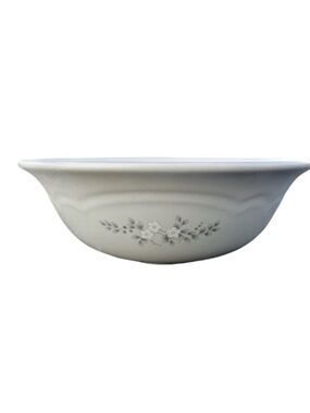 Pfaltzgraff Heirloom Vegetable Serving Bowl Cream Floral Gray Leaves 8 5/8”